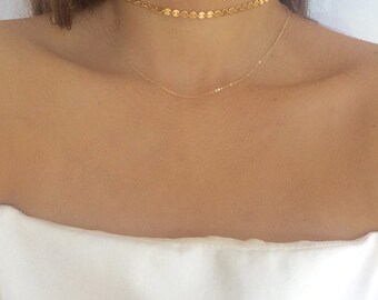Coin choker, gold choker, sequin choker, coin necklace, dainty gold choker, gold choker necklace, choker necklace, silver choker, dainty