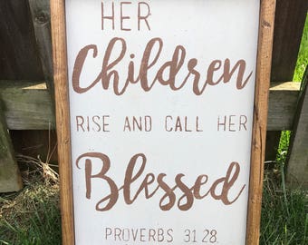 Blessed Mother Wood Sign