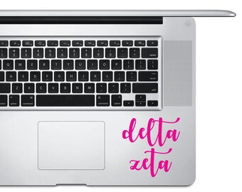 Decal - Sorority Custom Vinyl Decal / Bumper Sticker / Laptop Sticker / Laptop Decal / Handwritten Calligraphy Script / Delta Zeta - Pink