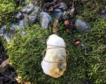 Raw Citrine Crystal Pendant/Necklace