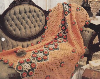 Bouquets & Boutonnieres, Annie's Attic Crochet Quilt and Afghan Pattern Club Leaflet 04-1-02