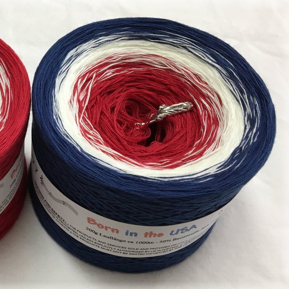Born In The USA Red White and Blue Yarn Flag Yarn