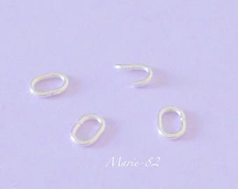 Oval 5 X 7 X 1 mm - sterling silver rings