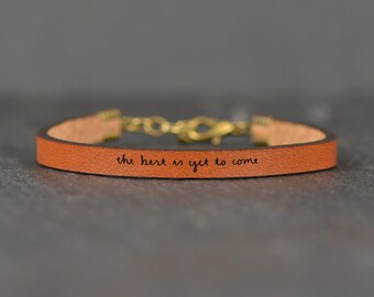 the best is yet to come | meaningful graduation gift | leather bracelet | handwritten jewelry | new mom gift | boho jewelry | laurel denise