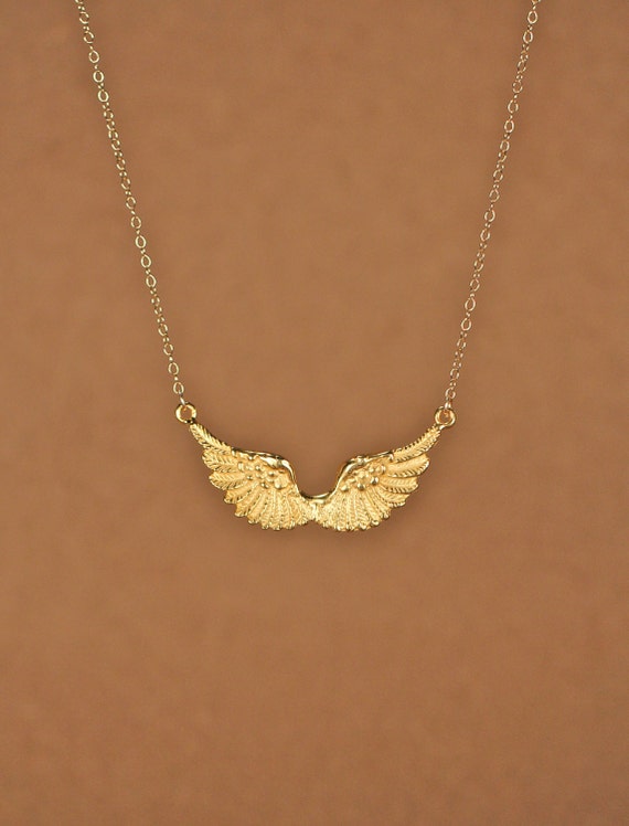 Wing necklace guardian angel necklace gold wings angel