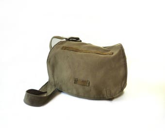 Canvas Military Bag With Strap Khaki Messenger Bag Cross Body Bag Camera Bag