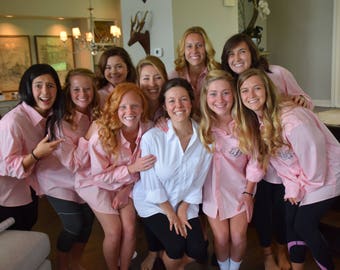 Monogrammed button down shirt, bridesmaid shirt, bride shirt, monogrammed shirt, monogrammed button up shirt