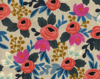 Cotton + Steel - Rifle Paper Co. - Les Fleurs - CANVAS Rosa Floral in Natural