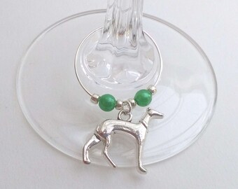 Whippet / greyhound wine charms set of 6, wine glass charms, dog lover, wine lover gift, lurcher gift, housewarming, dog walker, groomer