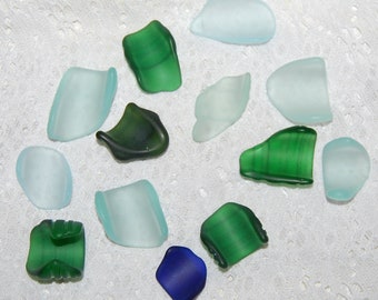 Assorted Colors Bottle Rims and Necks Faux Sea Glass undrilled lot - 13 pieces