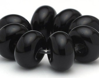 Handmade Lampwork Spacer Beads Black SRA