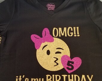 Customized Emoji Birthday Shirt YOU PICK COLORS
