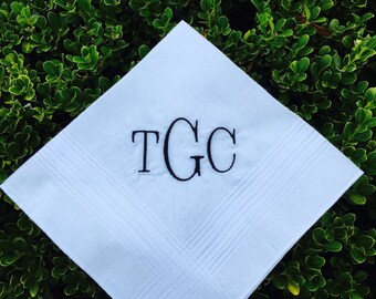 Mens Monogrammed Handkerchief