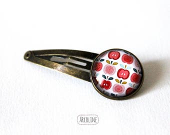 Clic Clac Cabochon Red Apple hair clip