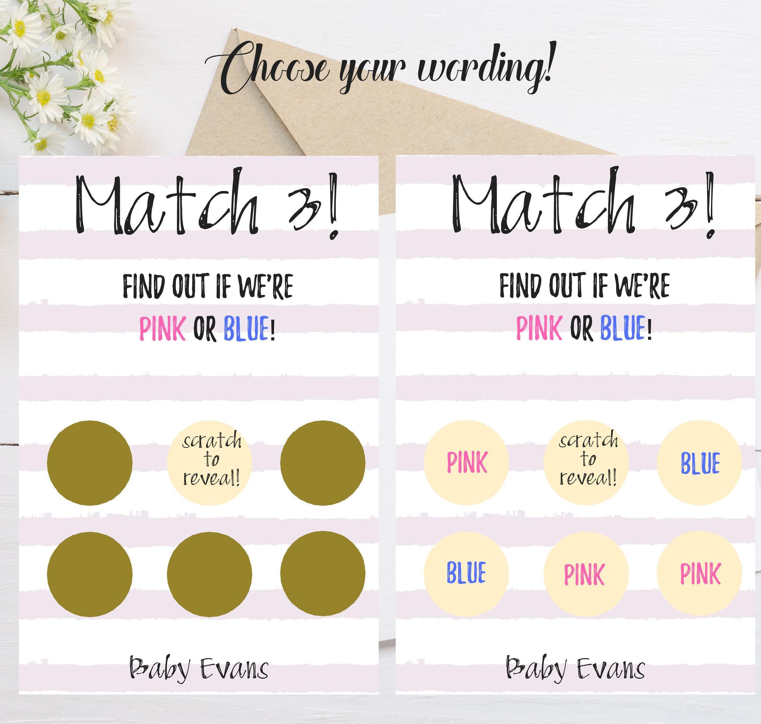 Gender Reveal Scratch Off Printable Template