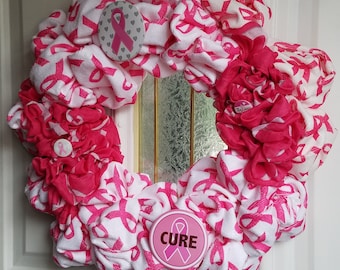 breast cancer awareness wreath