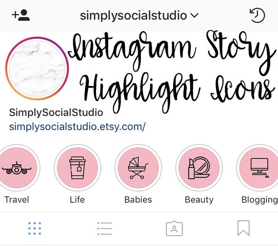 Instagram Story Highlight Icon Set of 6 Template for