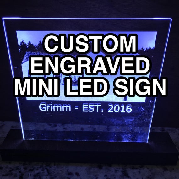 Custom Laser Engraved Mini LED Sign