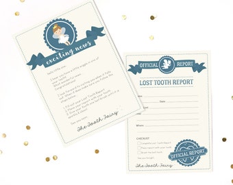 Tooth Fairy Letter and Report Kit - Official Tooth Fairy Kit - Tooth Fairy Printable - Instant Download and Edit with Adobe Reader