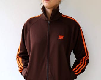 adidas jacket orange stripes