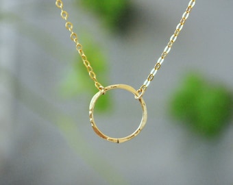 Gold karma necklace. 14k Gold Filled. Gift for mom. Karma Circle Necklace. Gold Circle Necklace. Eternity Necklace. Karma Necklace