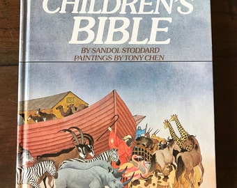 Vintage Illustrated Children's Bible, Vintage Christian Book, 383 Pages, Beautiful Colorful Illustrations, Christian Gift, Dated 1983