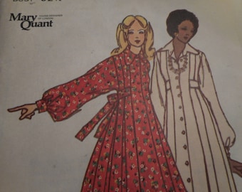 Vintage 1970's Butterick 6916 Mary Quant Dress Sewing Pattern Size 10 or Size 12