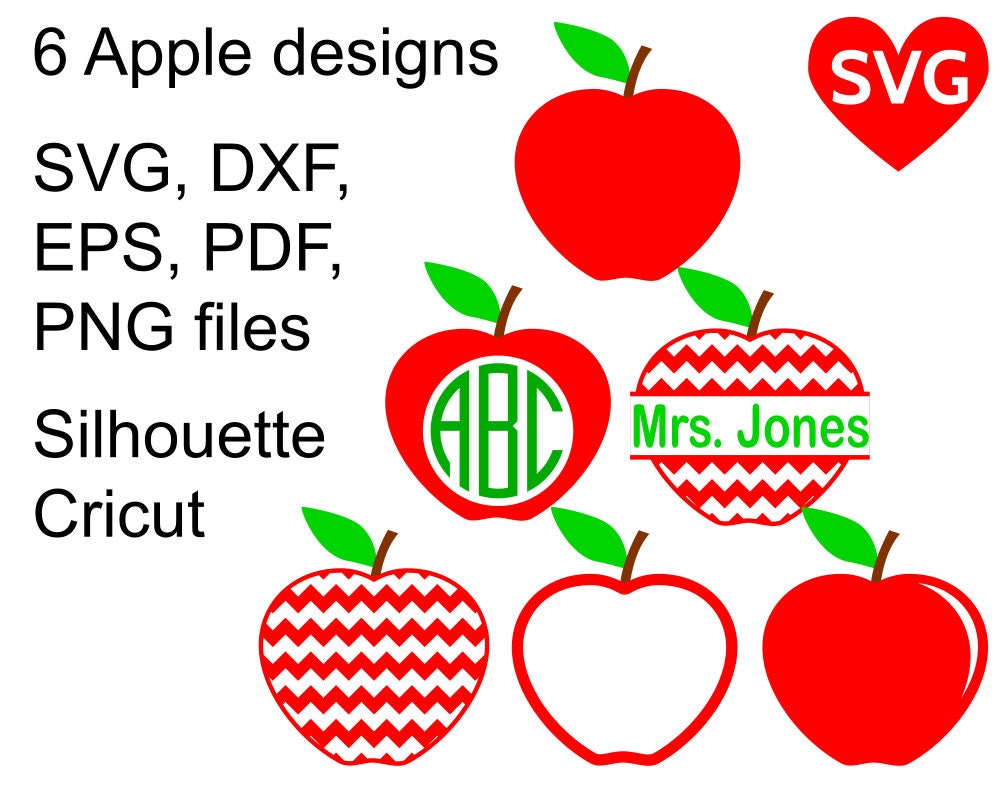 Download 6 Apple SVG files for Teacher SVG Apple Monogram Frame, Chevron Apple SVG Frame, Apple svg file ...