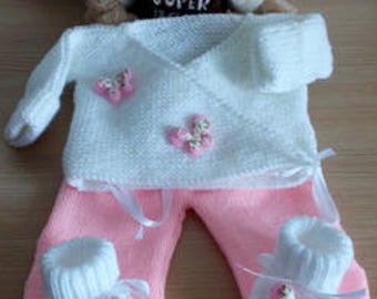 ensemble bebe brassiere pantalon bonnetchausson 0/3 mois