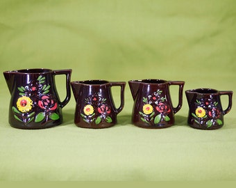7 Dollar Sale---Vintage 60's Set of 4 Creamers Hand Painted in Japan