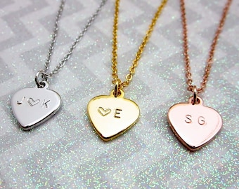 Personalized wedding gift Initial necklace Bridal Baby shower gift Initial heart necklace Best friend Godmother gift Mother Grandma necklace