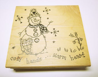 Snowman Christmas Stamps Card Making Scrapbooking Rubber Stamp Supplies Unused Christmas Stamp From The Stamp Barn CHRISTMAS STAMPS