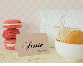Pack of 10 Personalised Tent Place Name Cards-Party/Wedding