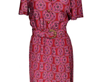 Vintage Leslie Fay Pleated Skirt Shirt Dress