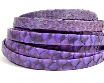 10mm Genuine Python Skin - Purple - Choose Your Length