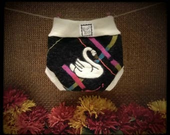 Wool Diaper Cover Upcycled Soaker Cloth Diaper Cover Swan Size Small