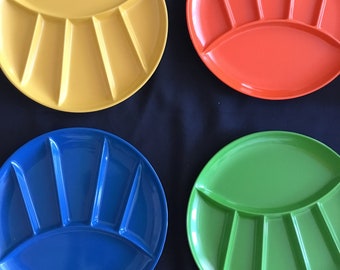 4 X Fondue Plates (Sushi Plates) - Gourmet International - Japan – 1970s