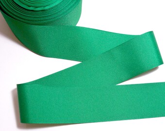 Green Ribbon, Kelly Green Grosgrain Ribbon 2 1/4 inches wide x 10 yards, SECOND QUALITY FLAWED