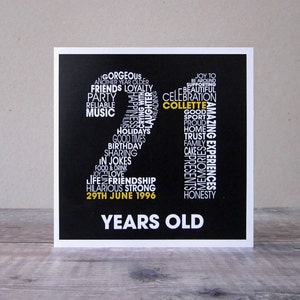 21. geburtstagskarte Etsy
