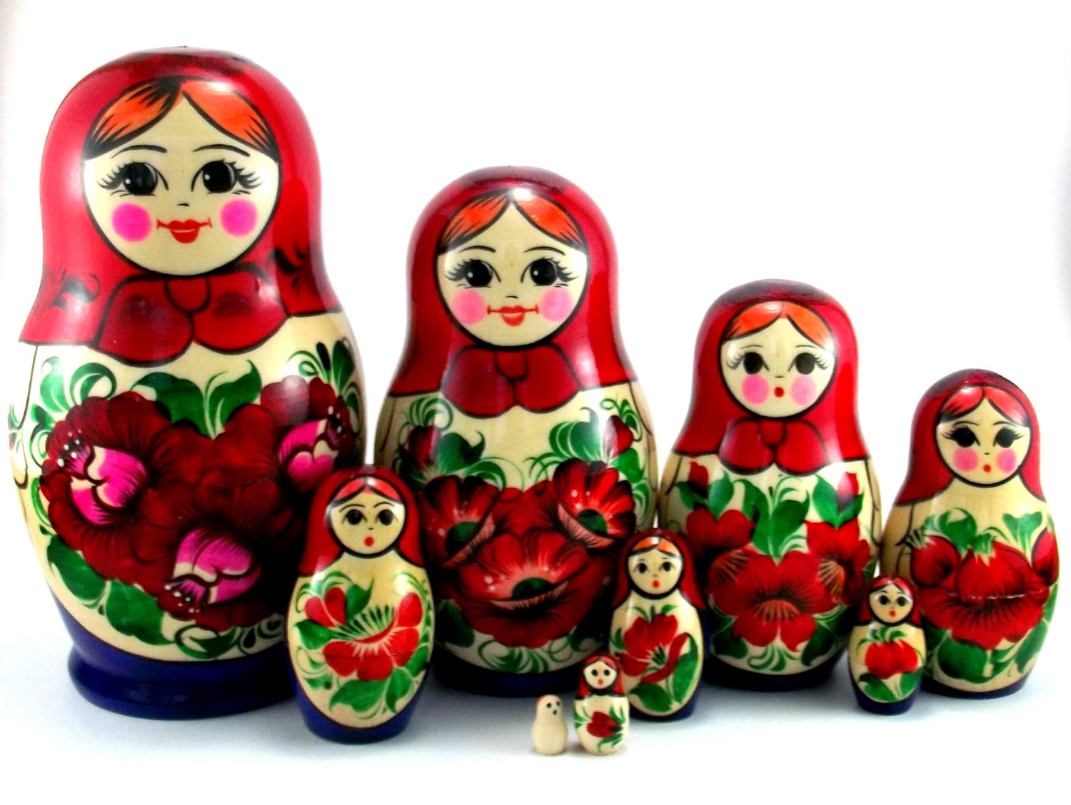 Nesting Dolls 9 pcs Matryoshka Russian Babushka doll set