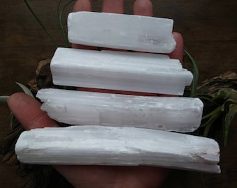 Raw Selenite Sticks Logs Crystal ~ ONE or TWO pieces ~