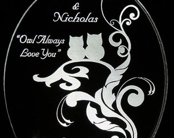 Owl Wedding Cake Topper - Personalized