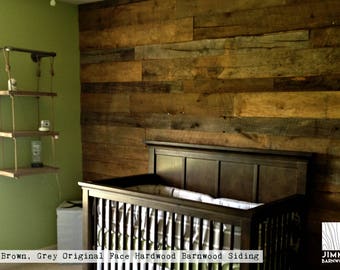 Ready To Install-Brown Barnwood,Barnwood Planks,Brown Barn Siding, Barnwall Interior Siding, Reclaimed Brown, Nursery Decor, Rustic Brown