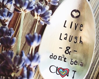 Best Friend Gift - Funny Gifts For Her - Girlfriend Gifts - Coffee Spoon - Adult Gifts - Live Laugh - Friend Sister Gift - Sugar Spoon
