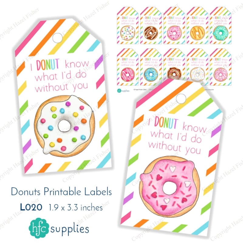 Donut Printable Labels / Gift Tags 'I Donut know what