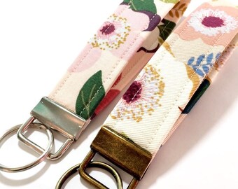 Floral key fob key chain flower key holder key fob wristlet keychain key strap wrist lanyard keychain wristlet key lanyard key fob strap