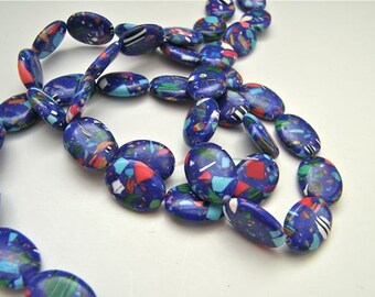 Resin Beads - 1 Strand - Blue or Purple Color Multi