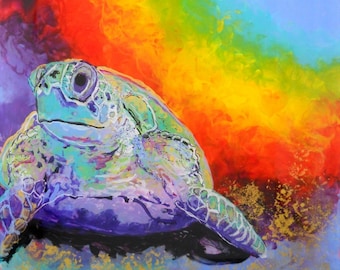 Sea Turtle Art Prints, turtle paintings, sea turtle wall art, Hawaii honu, turtle art, Hawaiian honu prints, Hawaiian decor, kauaiartist