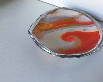 Jewelry Dish/Bauble Bowl (white, red, orange,gold)