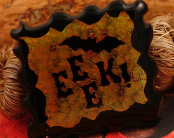 EEEK! Fused Glass Halloween Pin No. 22968